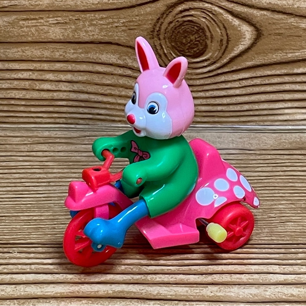 Vintage Wind-up Pink Easter Bunny- Works!